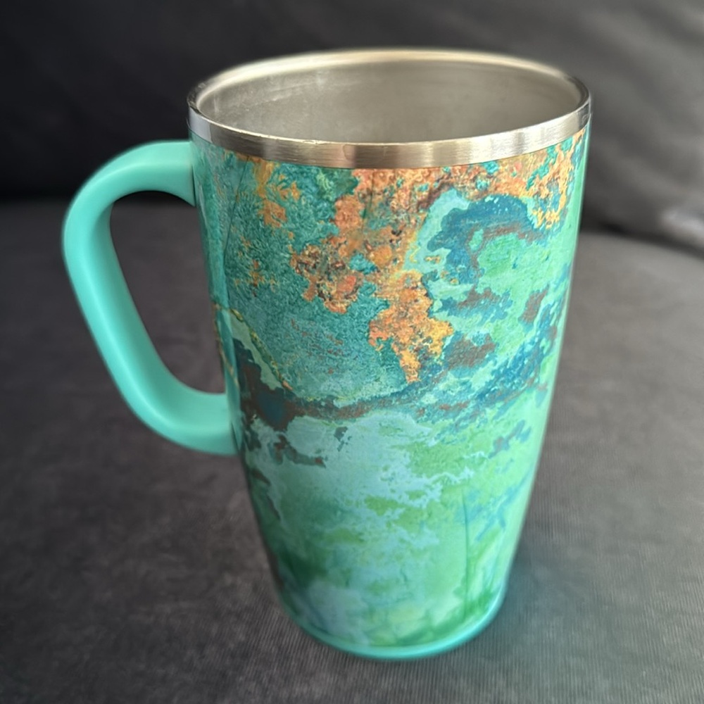 Swig Life Travel Mug Size 5x5 Color Marble Green Blue Yellow - Picture 7 of 8